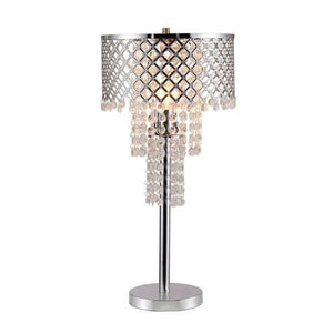 Crown Mark - Crystal On Mesh - Table Lamp - Pearl Silver - 5th Avenue Furniture