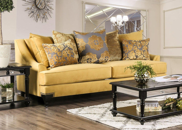 Furniture of America - Viscontti - Sofa - Gold / Gray - 5th Avenue Furniture