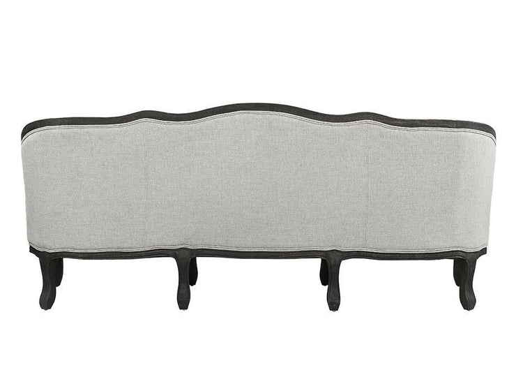 ACME - Samael - Sofa - Gray Linen & Dark Brown Finish - 5th Avenue Furniture