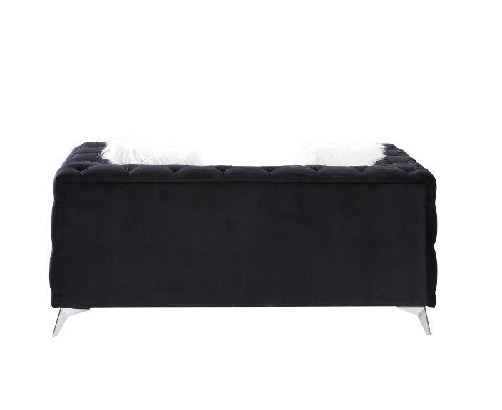 ACME - Phifina - Loveseat - Black Velvet - 5th Avenue Furniture