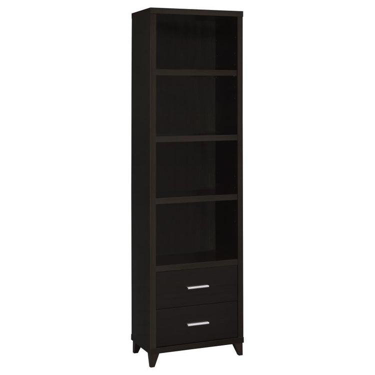 CoasterEssence - Lewes - 2-Drawer Media Tower - Cappuccino - 5th Avenue Furniture
