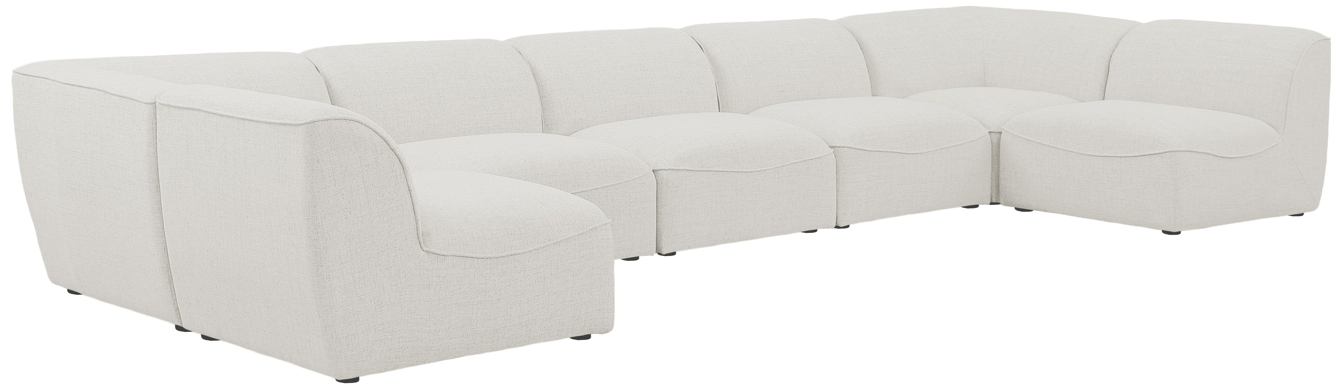 Meridian Furniture - Miramar - Modular Sectional 7 Piece - Cream - 5th Avenue Furniture