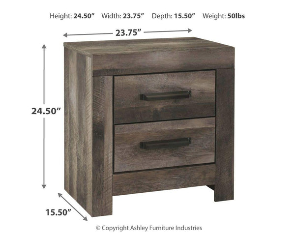 Signature Design by Ashley® - Wynnlow - Gray - Two Drawer Night Stand - 5th Avenue Furniture