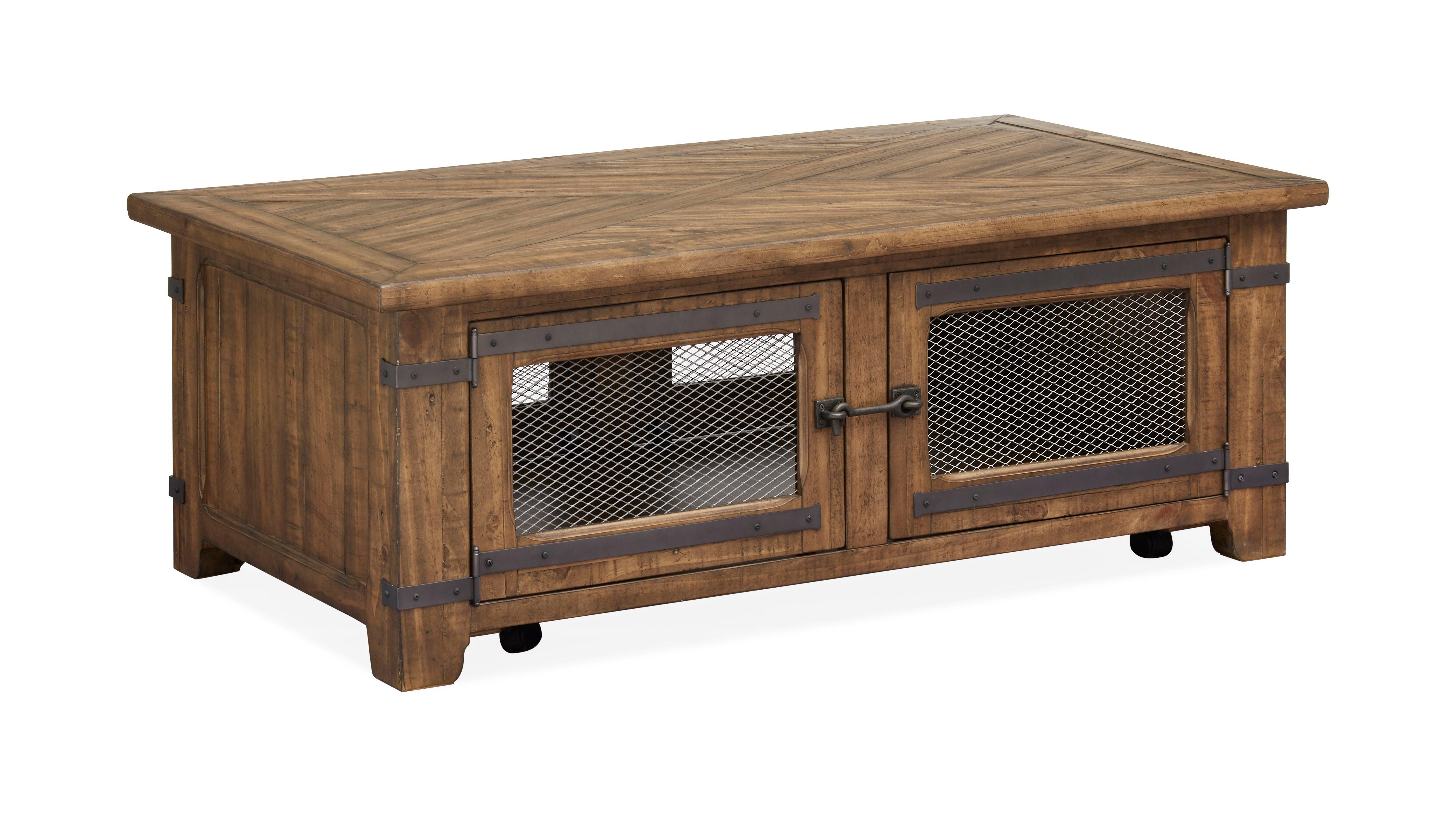 Magnussen Furniture - Chesterfield - Top Storage Cocktail Table With Casters - Farmhouse Timber - 5th Avenue Furniture