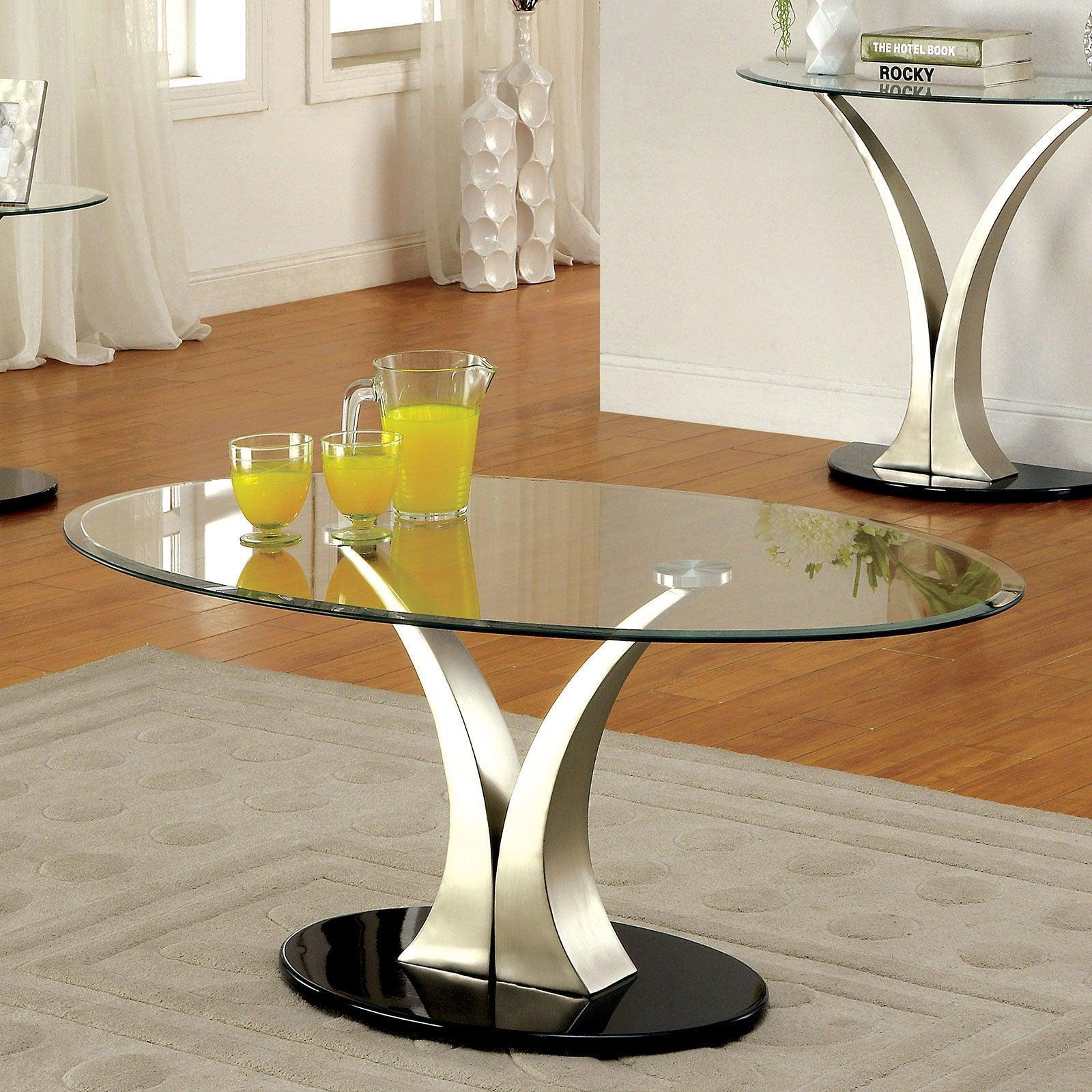 Furniture of America - Valo - Coffee Table - Satin Plated / Black - 5th Avenue Furniture