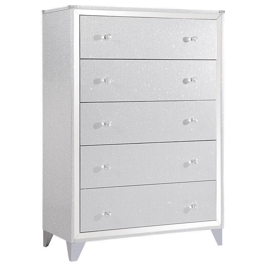 Coaster Fine Furniture - Larue - 5-Drawer Chest - Silver - 5th Avenue Furniture