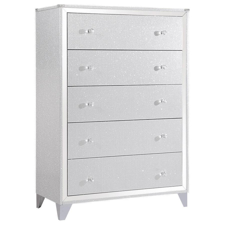 Coaster Fine Furniture - Larue - 5-Drawer Chest - Silver - 5th Avenue Furniture