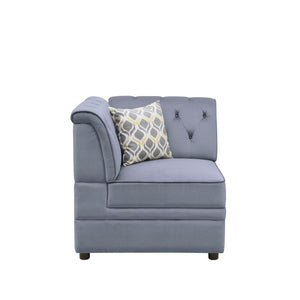 ACME - Bois II - Wedge - Gray Velvet - 5th Avenue Furniture