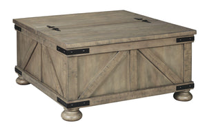 Ashley Furniture - Aldwin - Gray - Cocktail Table With Storage - Square - 5th Avenue Furniture