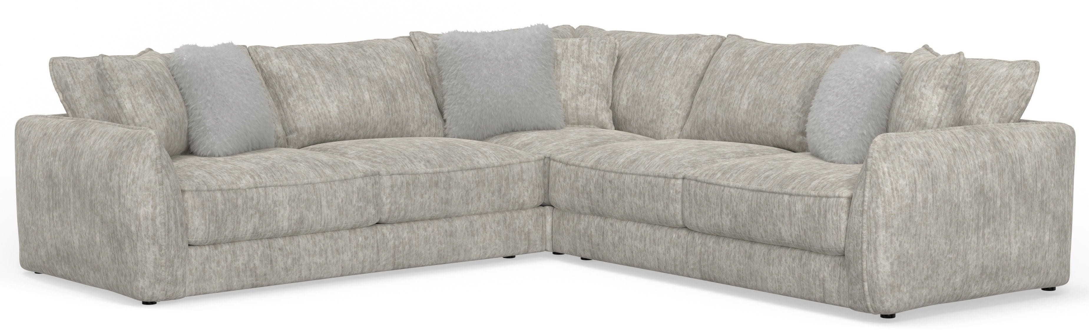 Jackson - Bucktown - 3 Piece Sectional With Extra Thick Cuddler Seat Cushions - Parchment - 5th Avenue Furniture