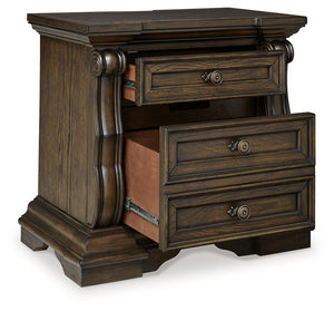 Maylee - Dark Brown - Three Drawer Night Stand - 5th Avenue Furniture