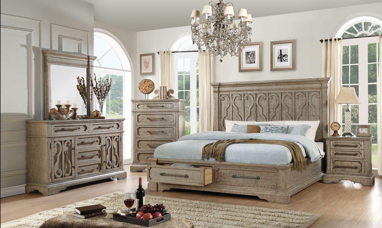 ACME - Artesia - Queen Bed - Salvaged Natural - 5th Avenue Furniture