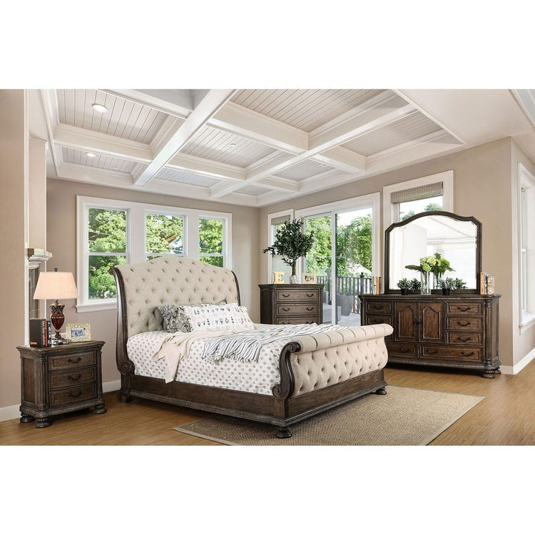 Furniture of America - Lysandra - California King Bed - Rustic Natural Tone / Beige - 5th Avenue Furniture