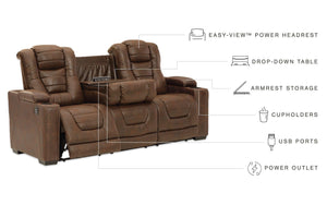 Ashley Furniture - Owner's - Thyme - Pwr Rec Sofa With Adj Headrest - 5th Avenue Furniture