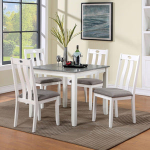 Furniture of America - Dunseith - 5 Piece Dining Set - White / Gray - 5th Avenue Furniture