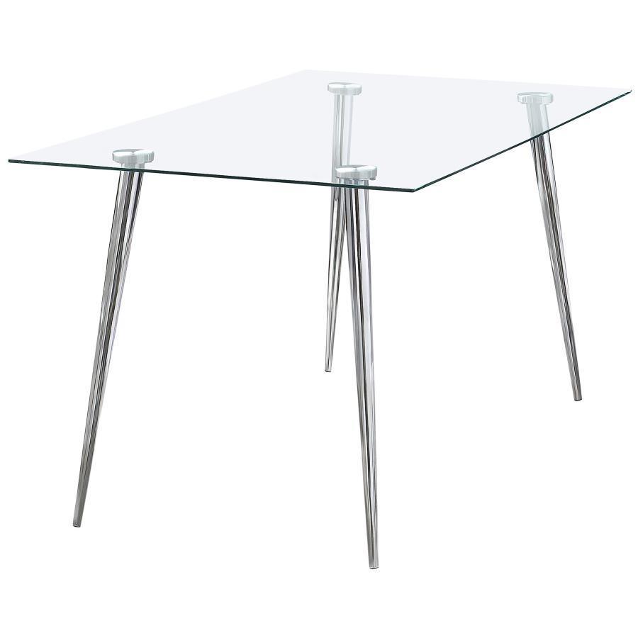 CoasterEssence - Gilman - Rectangle Glass Top Dining Table - 5th Avenue Furniture