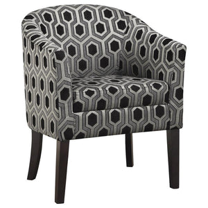 CoasterEveryday - Jansen - Hexagon Patterned Accent Chair - Gray And Black - 5th Avenue Furniture