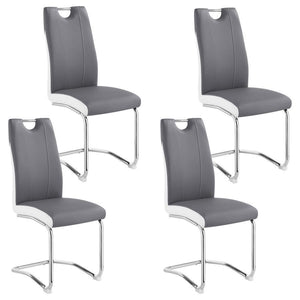 CoasterEssence - Brooklyn - Upholstered Side Chairs With S-Frame (Set of 4) - Gray And White - 5th Avenue Furniture