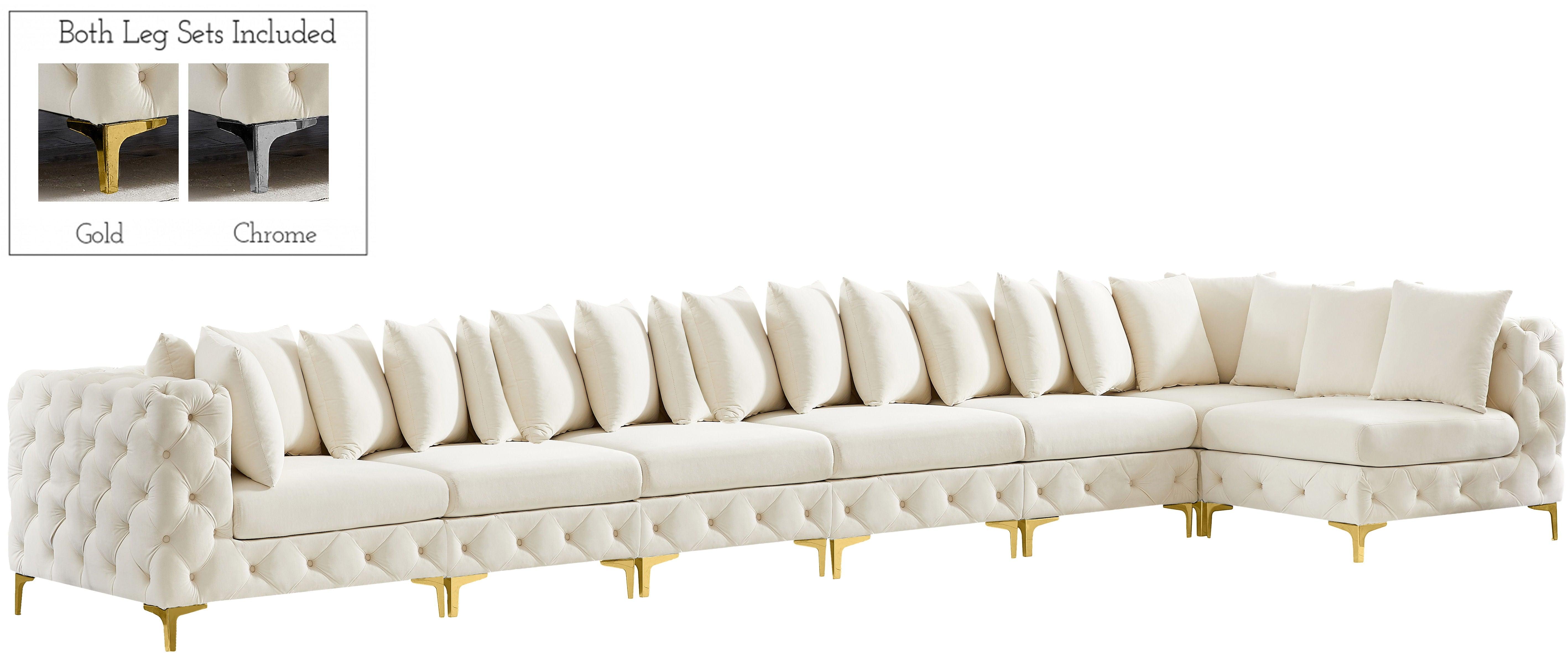 Meridian Furniture - Tremblay - Modular Sectional 7 Piece - Cream - Modern & Contemporary - 5th Avenue Furniture