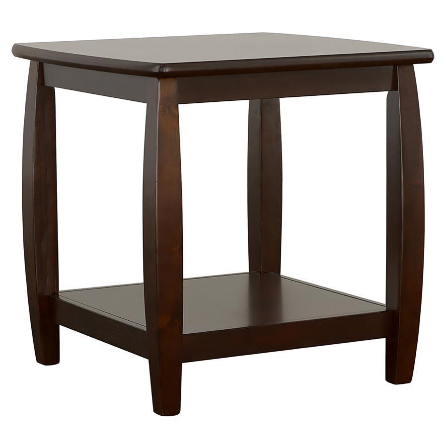 CoasterEssence - Dixon - Square End Table With Bottom Shelf - Espresso - 5th Avenue Furniture