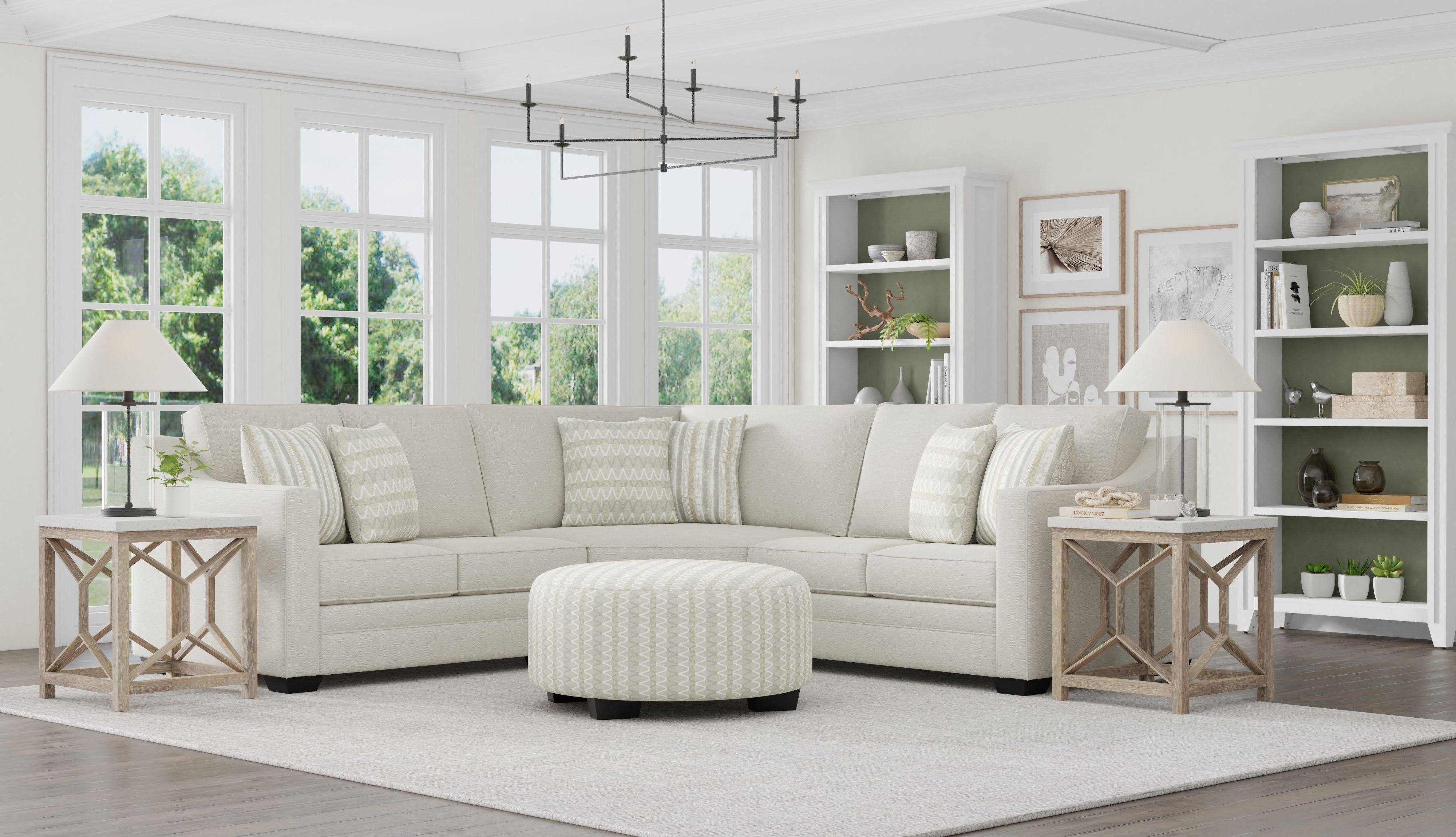 Steve Silver Furniture - Jupiter - 3 Piece Sectional - White - 5th Avenue Furniture