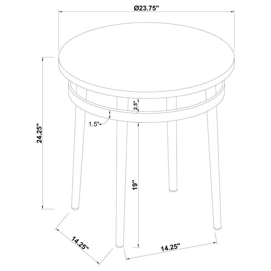 CoasterElevations - Avilla - Round End Table - White And Chrome - 5th Avenue Furniture