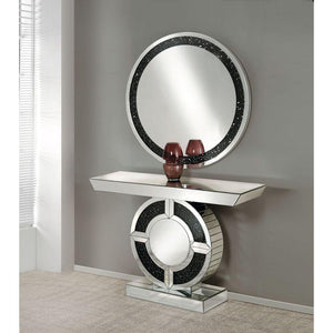 ACME - Noor - Accent Table - Mirrored & Faux Gemstones - 31" - 5th Avenue Furniture