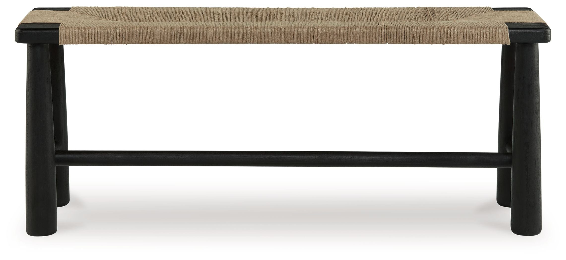 Acerman - Black / Natural - Accent Bench - 5th Avenue Furniture