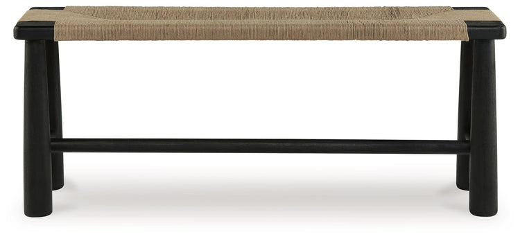 Acerman - Black / Natural - Accent Bench - 5th Avenue Furniture