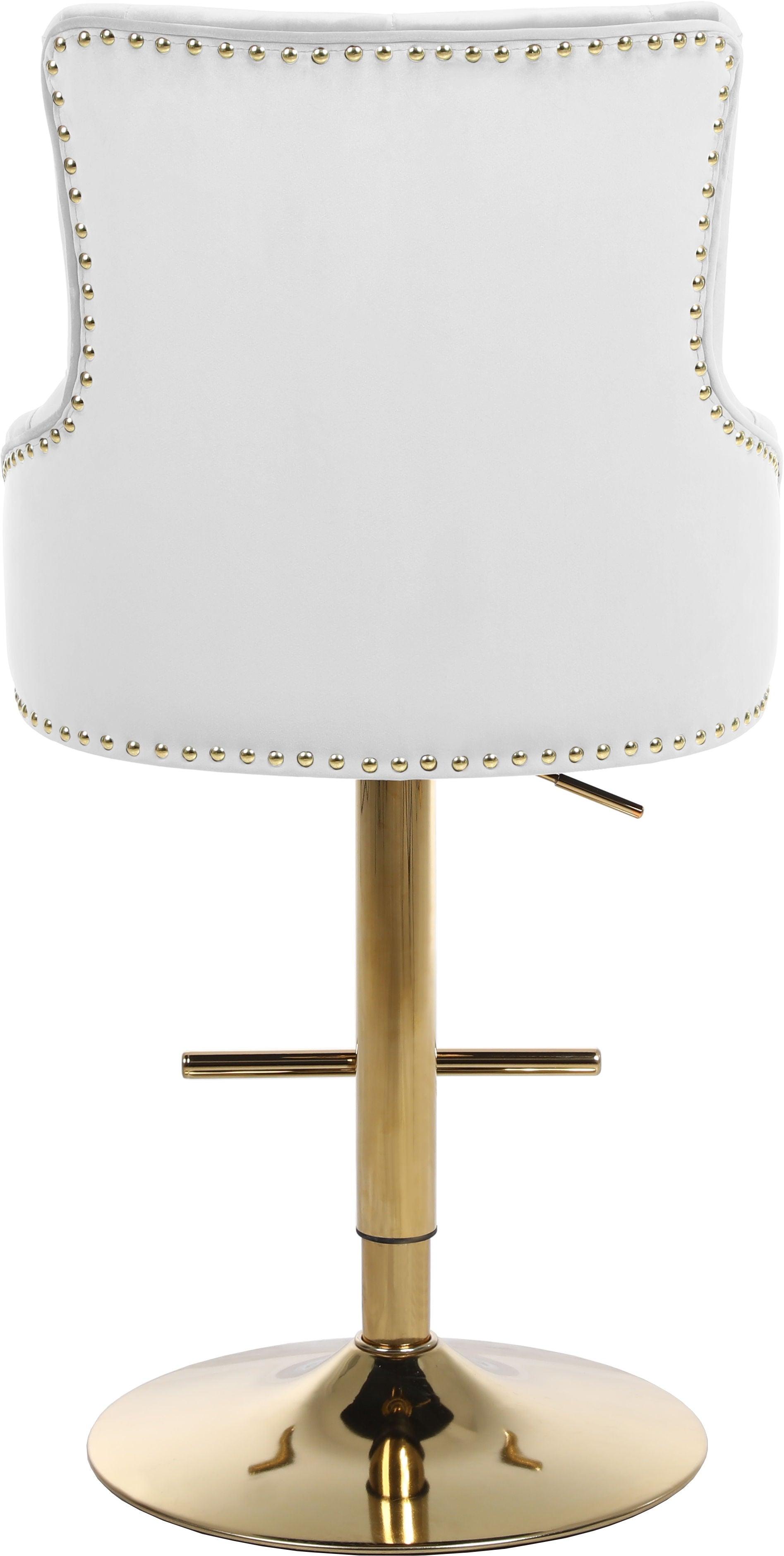 Meridian Furniture - Claude - Adjustable Stool with Gold Base - 5th Avenue Furniture