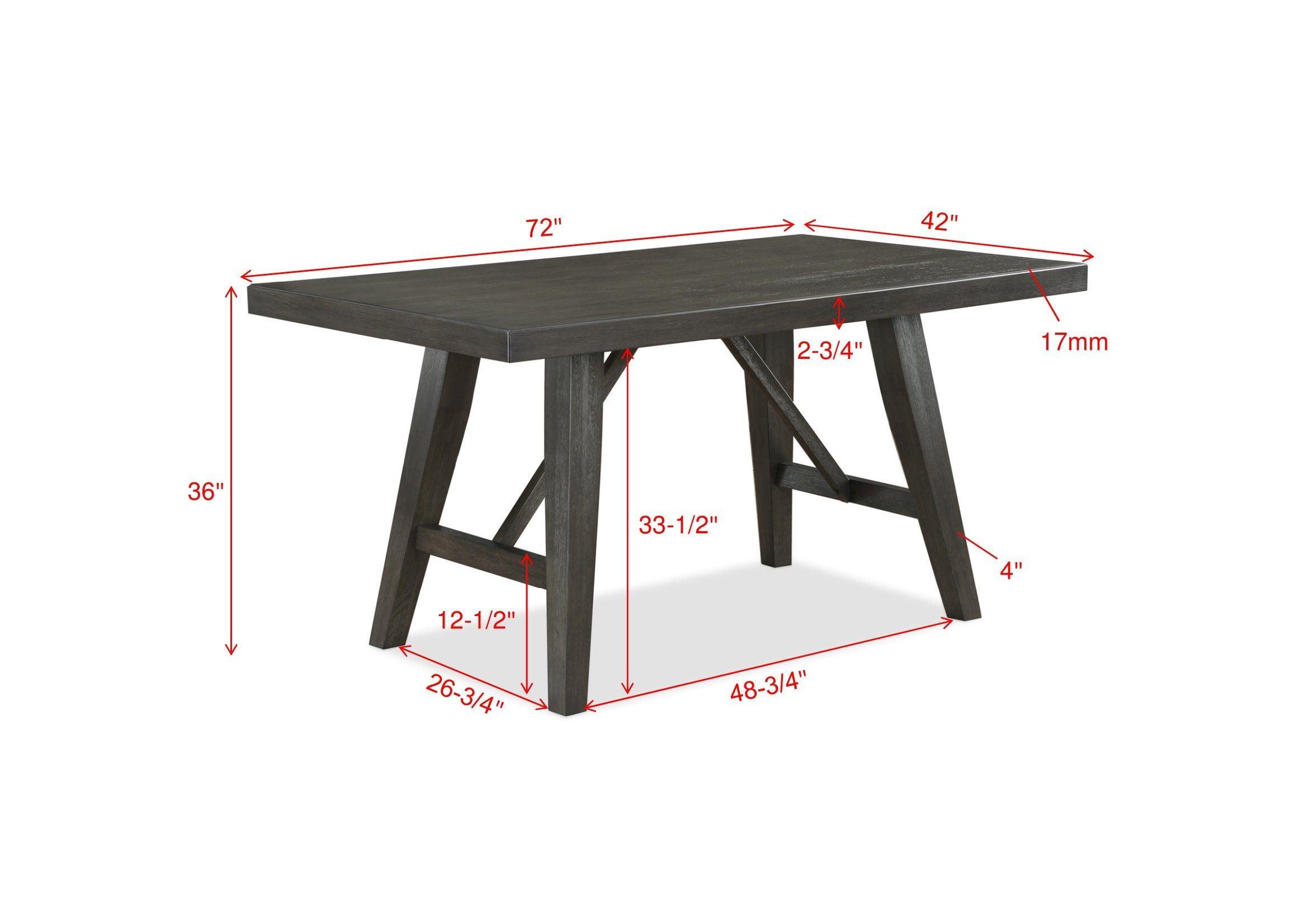 Crown Mark - Rufus - Counter Height Table - Gray - 5th Avenue Furniture