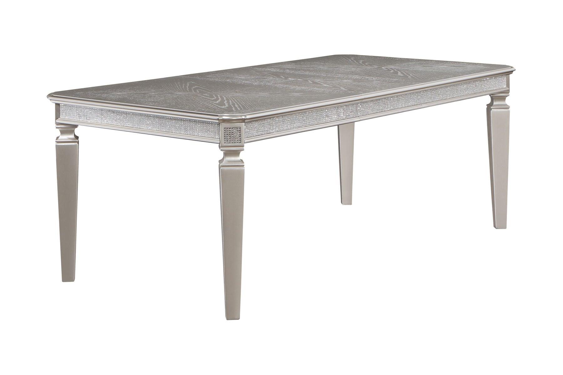 Crown Mark - Klina - Dining Table (1 X 18 Leaf) - Pearl Silver - 5th Avenue Furniture