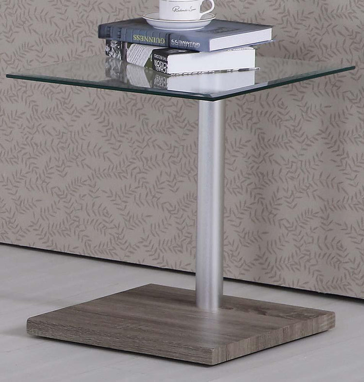 ACME - Haden - End Table - Dark Grain & Clear Glass - 5th Avenue Furniture