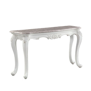 ACME - Ciddrenar - Accent Table - Marble Top & White Finish - 5th Avenue Furniture