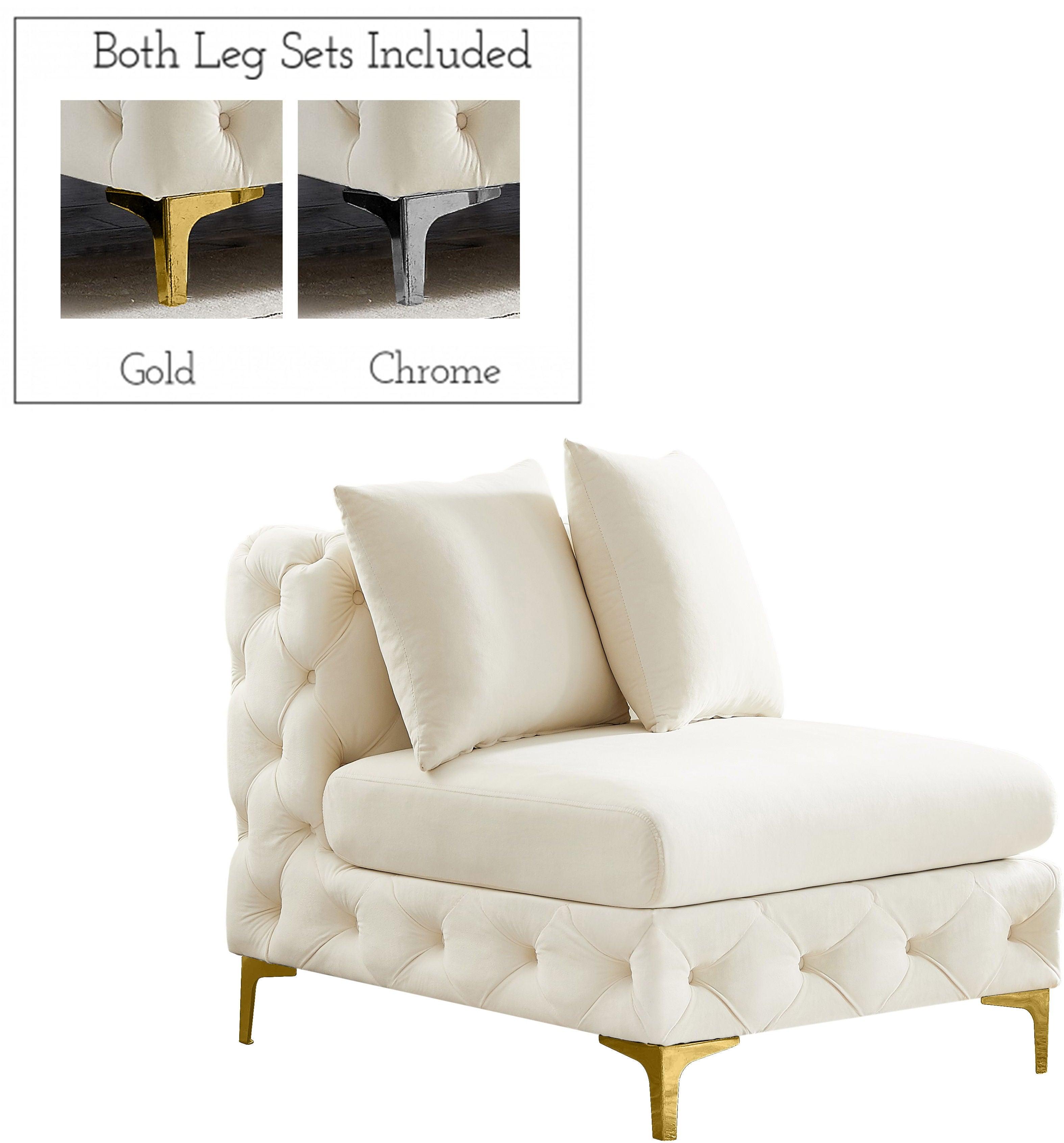 Meridian Furniture - Tremblay - Armless Chair - Cream - 5th Avenue Furniture