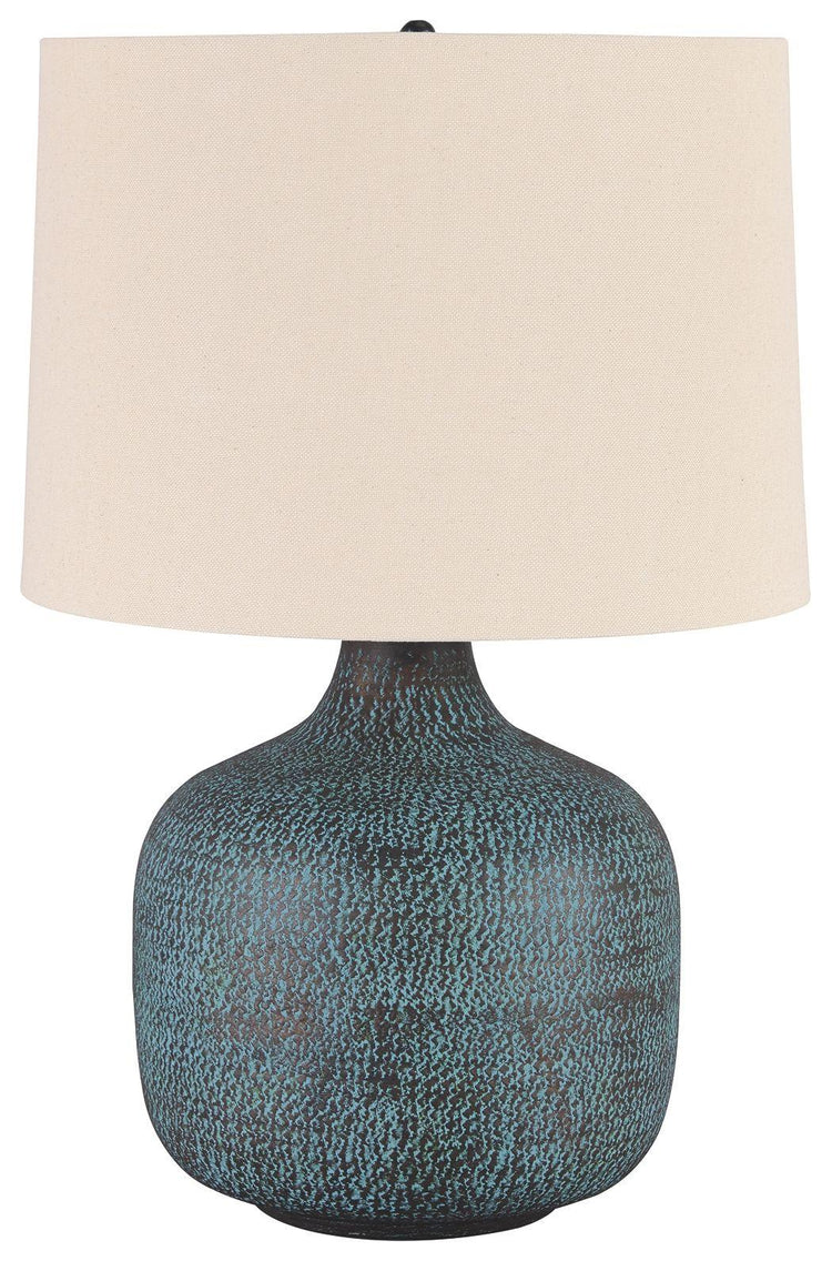 Ashley Furniture - Malthace - Patina - Metal Table Lamp - 5th Avenue Furniture