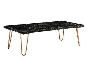 ACME - Telestis - Coffee Table - Black Marble & Gold - 5th Avenue Furniture