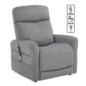 Steve Silver Furniture - Danville - Power Lift Chair With Heating And Massage - Gray - 5th Avenue Furniture