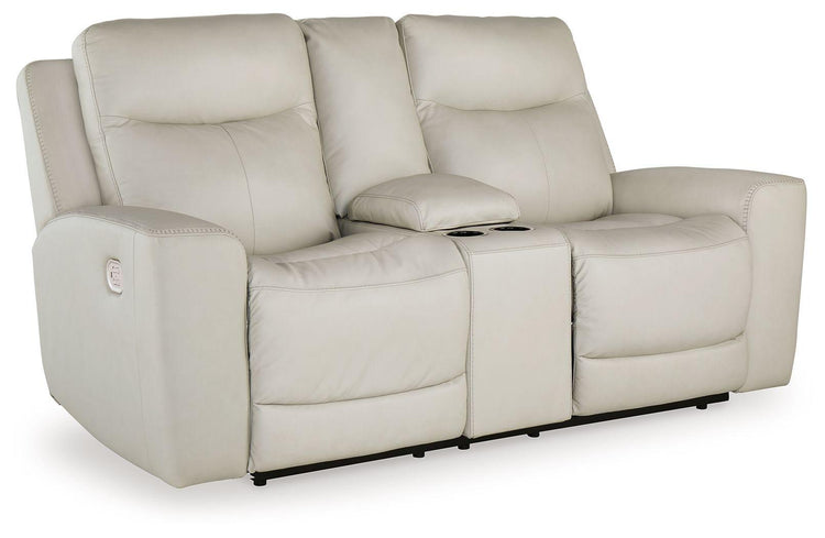 Signature Design by Ashley® - Mindanao - Coconut - 3 Pc. - Power Reclining Sofa, Power Reclining Loveseat With Console, Power Recliner - 5th Avenue Furniture