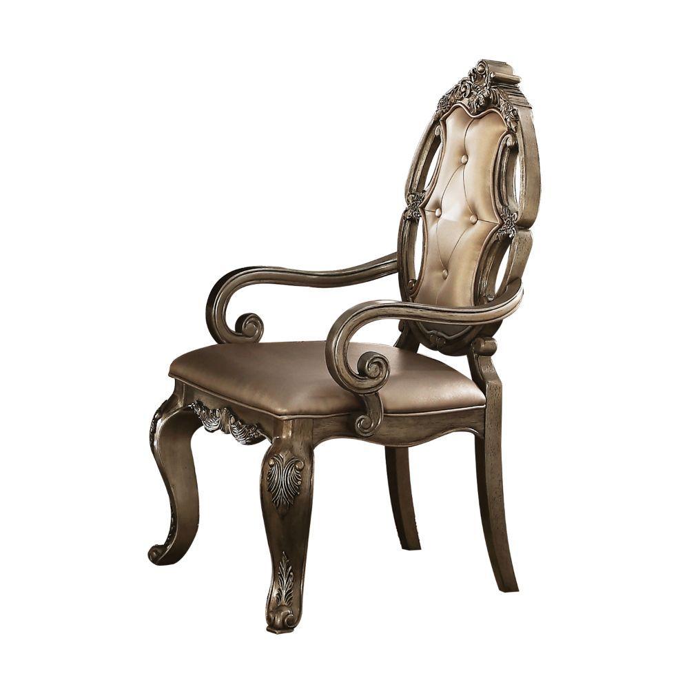 ACME - Ragenardus - Chair (Set of 2) - PU & Vintage Oak - 5th Avenue Furniture