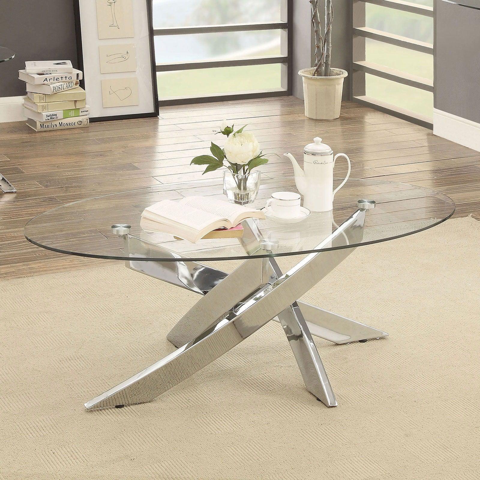 Furniture of America - Laila - Coffee Table - Pearl Silver - 5th Avenue Furniture