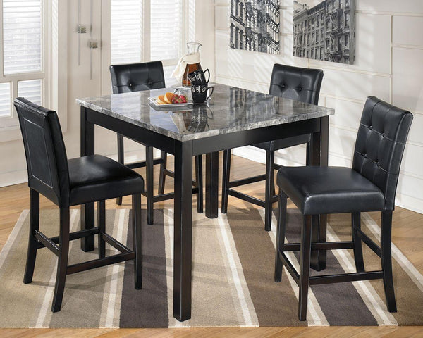 Ashley Furniture - Maysville - Black - Square Counter Tbl Set (Set of 5) - 5th Avenue Furniture