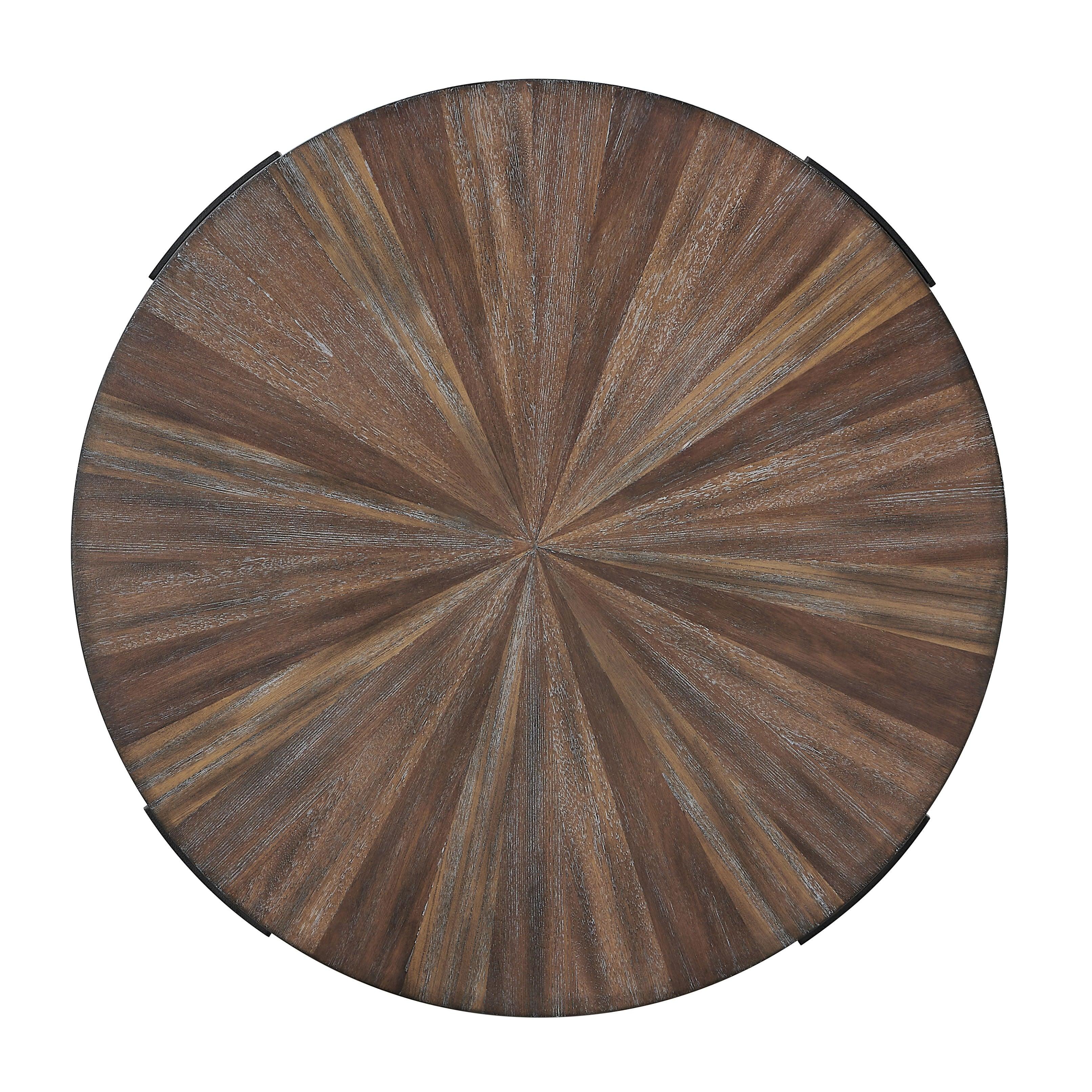 Steve Silver Furniture - Chevron - Round Cocktail Table - Brown - 5th Avenue Furniture