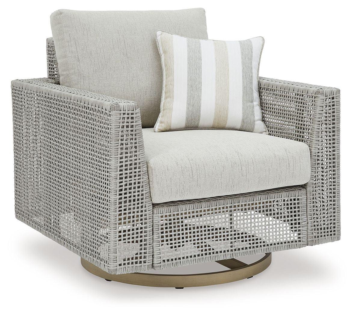 Signature Design by Ashley® - Seton Creek - Gray - Swivel Lounge With Cushion - 5th Avenue Furniture