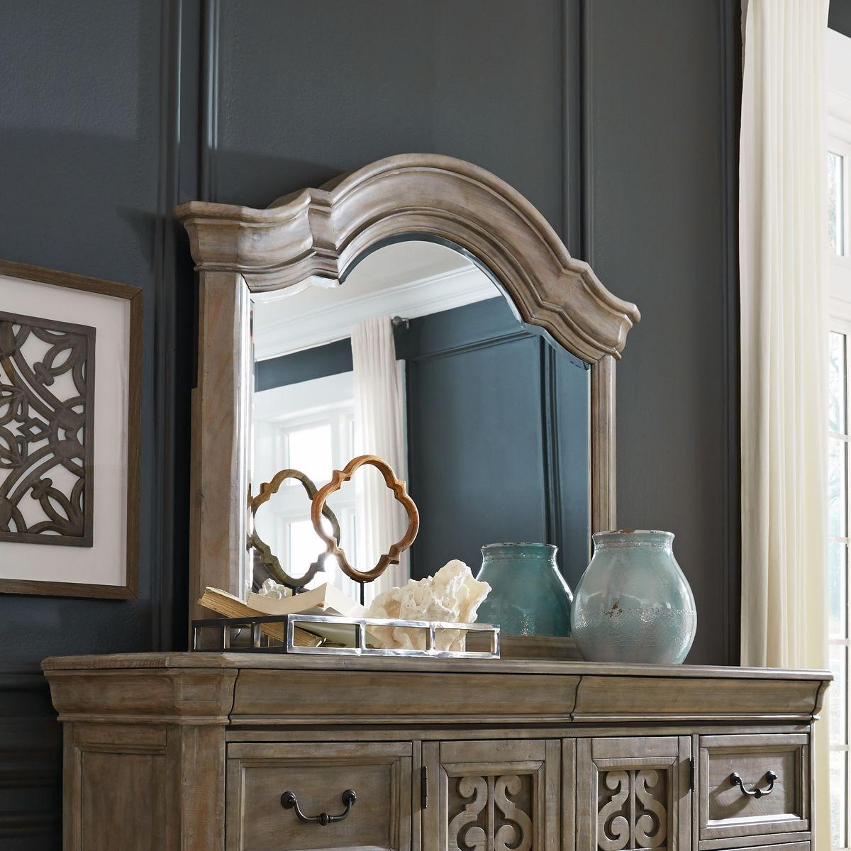 Magnussen Furniture - Tinley Park - Shaped Mirror - Dove Tail Grey - 5th Avenue Furniture