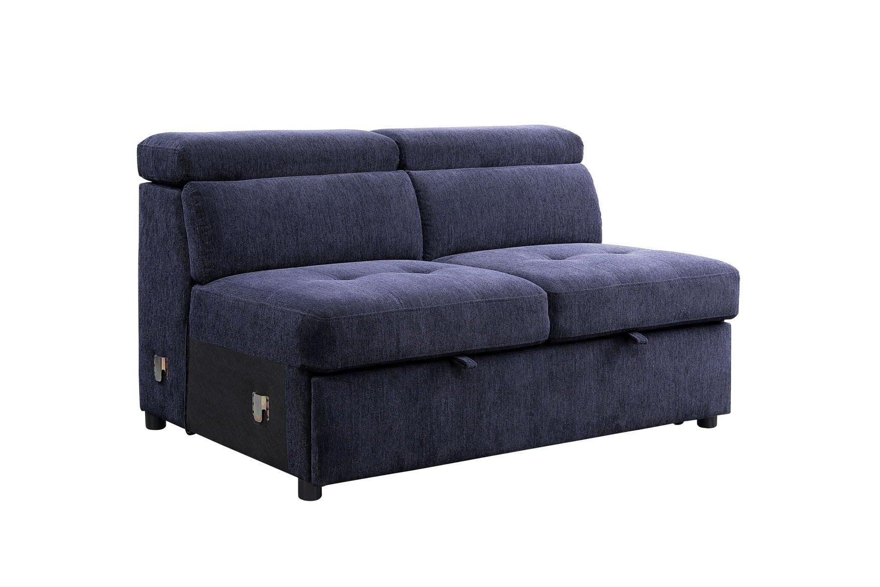 ACME - Nekoda - Sectional Sofa - Navy Blue Fabric - 5th Avenue Furniture