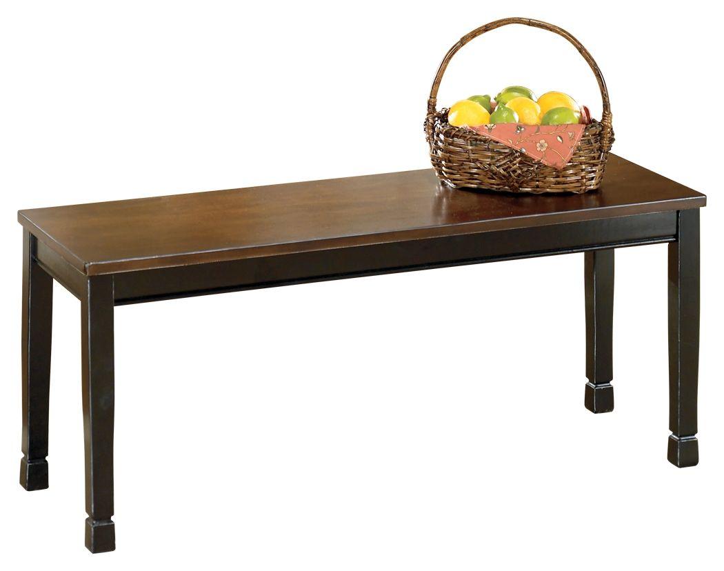 Signature Design by Ashley® - Owingsville - Black / Brown - Large Dining Room Bench - 5th Avenue Furniture