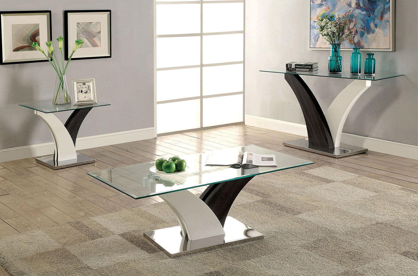 Furniture of America - Sloane - Sofa Table - White / Dark Gray - 5th Avenue Furniture
