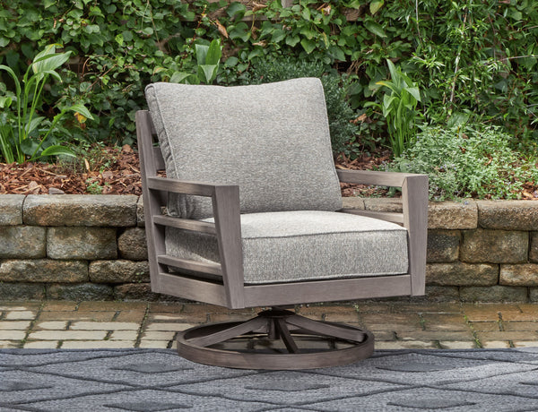 Hillside Barn - Gray / Brown - Swivel Lounge W/ Cushion - 5th Avenue Furniture