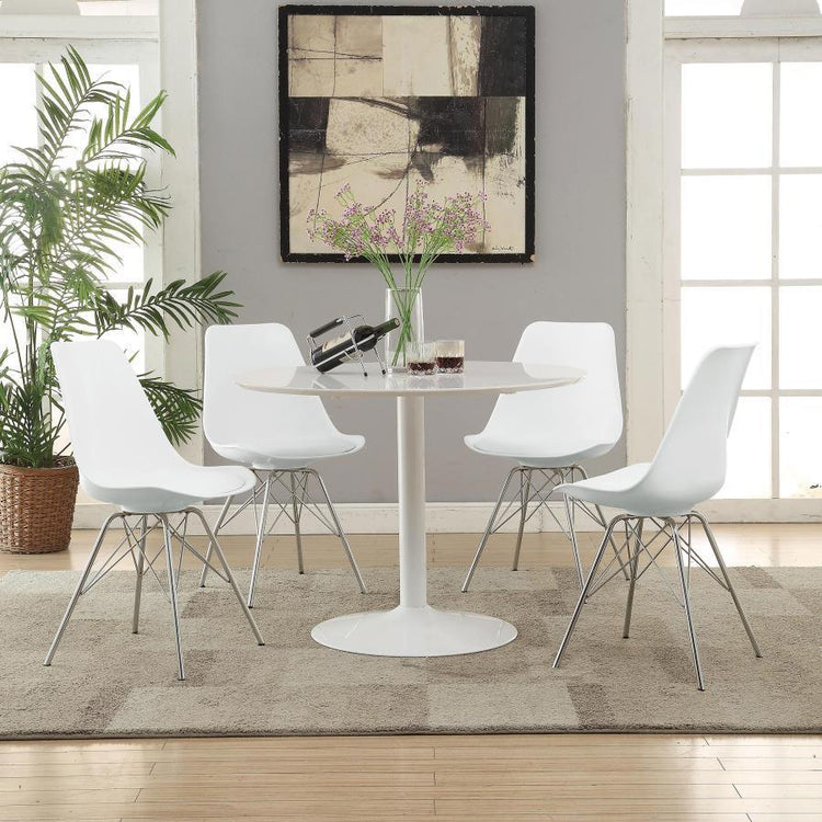 Coaster Fine Furniture - Lowry - Round Dining Set Tulip Table With Eiffel Chairs - 5th Avenue Furniture